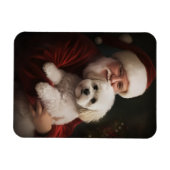 Bichon Frise met Sinterklaas Feestelijke Kerstmis Magneet (Horizontaal)
