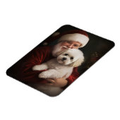 Bichon Frise met Sinterklaas Feestelijke Kerstmis Magneet (Linkerzijde)