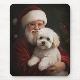 Bichon Frise met Sinterklaas Feestelijke Kerstmis Muismat