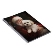 Bichon Frise met Sinterklaas Feestelijke Kerstmis Notitieboek (Rechterzijde)