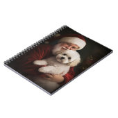 Bichon Frise met Sinterklaas Feestelijke Kerstmis Notitieboek (Linkerzijde)