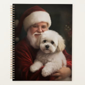 Bichon Frise met Sinterklaas Feestelijke Kerstmis Planner (Voorkant)