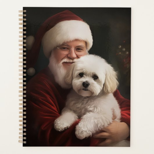 Bichon Frise met Sinterklaas Feestelijke Kerstmis Planner (Voorkant)