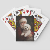 Bichon Frise met Sinterklaas Feestelijke Kerstmis Pokerkaarten (Achterkant)