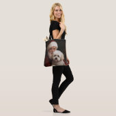 Bichon Frise met Sinterklaas Feestelijke Kerstmis Tote Bag (Op model)