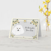 Bichon Frise met sympathie voor Dogwood Kaart (Gele Bloem)