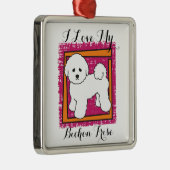 BICHON FRISE METALEN ORNAMENT (Rechts)