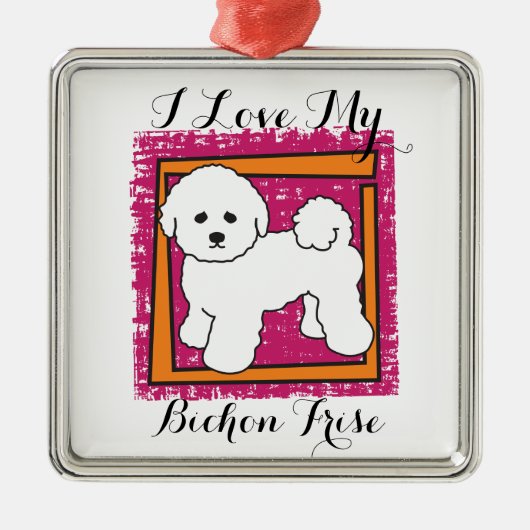 BICHON FRISE METALEN ORNAMENT (Voorkant)