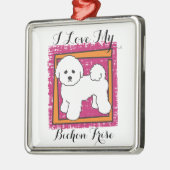 BICHON FRISE METALEN ORNAMENT (Links)