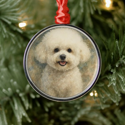 Bichon Frise Metalen Ornament (Boom)