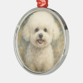 Bichon Frise Metalen Ornament (Links)