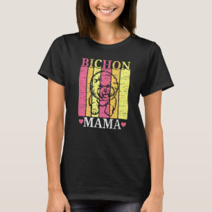 Bichon Frise Moeder Hond Fokker Puppy Poot Liefde T-shirt