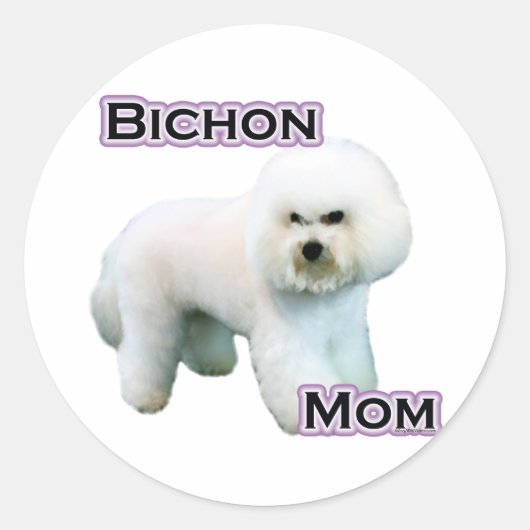 Bichon Frise Mom 4 - Sticker (Voorkant)