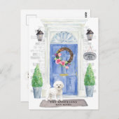 Bichon Frise Moving Announcement Briefkaart (Voorkant / Achterkant)