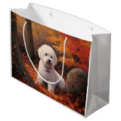 Bichon Frise n Autumn Leaves Herfst Inspire Groot Cadeauzakje (Achterkant Gekanteld)
