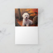 Bichon Frise n Autumn Leaves Herfst Inspire Kaart (Binnen)