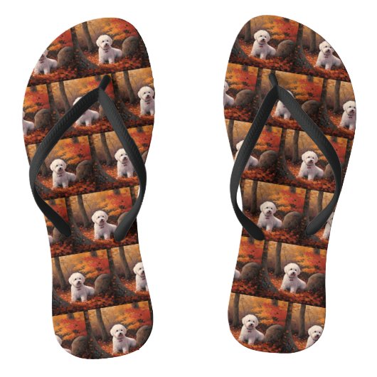 Bichon Frise n Autumn Leaves Herfst Inspire Teenslippers