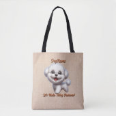 Bichon Frise - Naam hond toevoegen, tekst wijzigen Tote Bag (Voorkant)