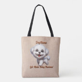 Bichon Frise - Naam hond toevoegen, tekst wijzigen Tote Bag (Achterkant)