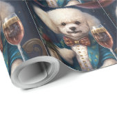 Bichon Frise Nieuwjaar Cadeaupapier (Rol Hoek)