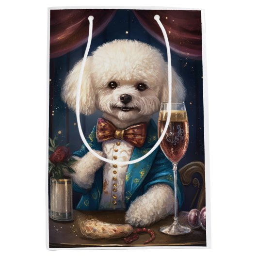 Bichon Frise Nieuwjaar Medium Cadeauzakje (Voorkant)