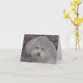 Bichon Frise Notecard Kaart (Gele Bloem)