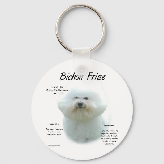 Bichon Frise-ontwerp Sleutelhanger (Voorkant)