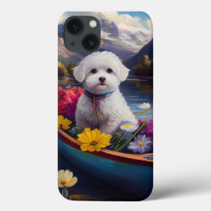 Bichon Frise op een peddel: Een landschappelijk av Case-Mate iPhone Case