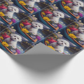 Bichon Frise op een peddel: Een Schilderachtig avo Cadeaupapier (Hoek)