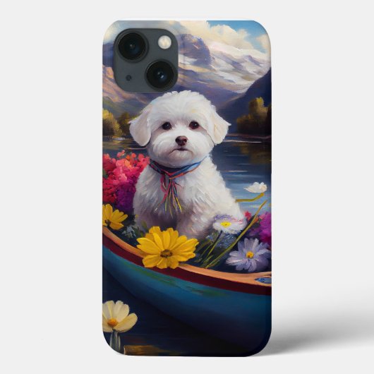 Bichon Frise op een peddel: Een Schilderachtig avo Case-Mate iPhone Case (Achterkant)