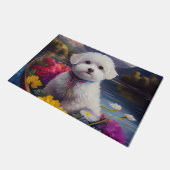 Bichon Frise op een peddel: Een Schilderachtig avo Deurmat (Schuin)