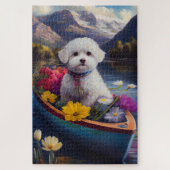 Bichon Frise op een peddel: Een Schilderachtig avo Legpuzzel (Verticaal)