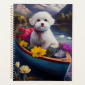 Bichon Frise op een peddel: Een Schilderachtig avo Planner (Voorkant)