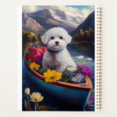 Bichon Frise op een peddel: Een Schilderachtig avo Planner (Achterkant)