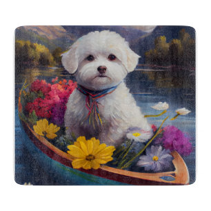 Bichon Frise op een peddel: Een Schilderachtig avo Snijplank
