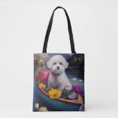 Bichon Frise op een peddel: Een Schilderachtig avo Tote Bag (Voorkant)