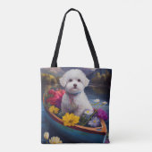 Bichon Frise op een peddel: Een Schilderachtig avo Tote Bag (Achterkant)