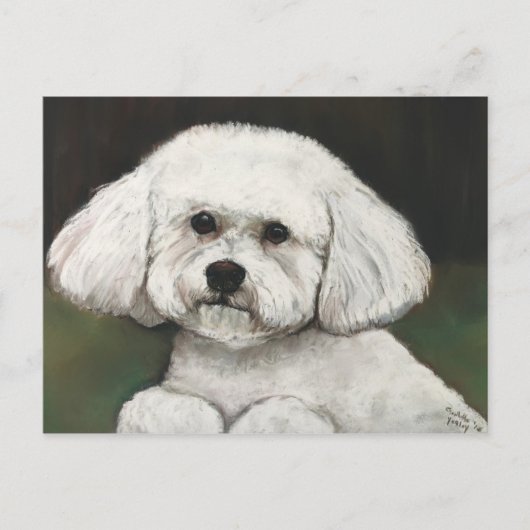 Bichon Frise Original Dog Art Briefkaart (Voorkant)