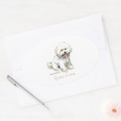 Bichon Frise Ovale Sticker (Envelop)