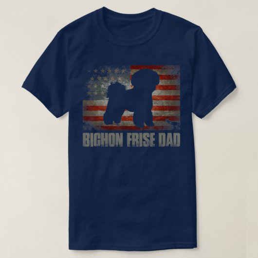 Bichon Frise Pa -Amerikaans vlagpatriottisch T-shirt (Design voorkant)
