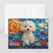 Bichon Frise Paper Quilling Art Dog Portrait Briefkaart (Voorkant / Achterkant)