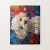 Bichon Frise Paper Quilling Art Dog Portrait Legpuzzel (Verticaal)