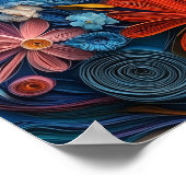 Bichon Frise Paper Quilling Art Dog Portrait Poster (Hoek)