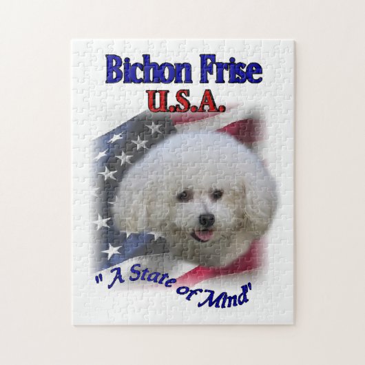 Bichon Frise Patriotic Legpuzzel (Verticaal)