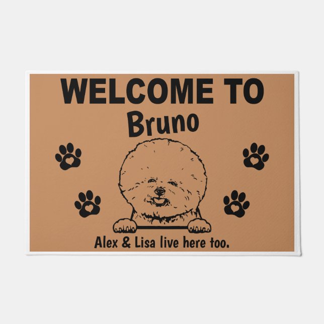 Bichon Frise Personalized Door Mat Doormat  (Voorkant)