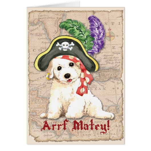 Bichon Frise Pirate-kaart (Voorkant)