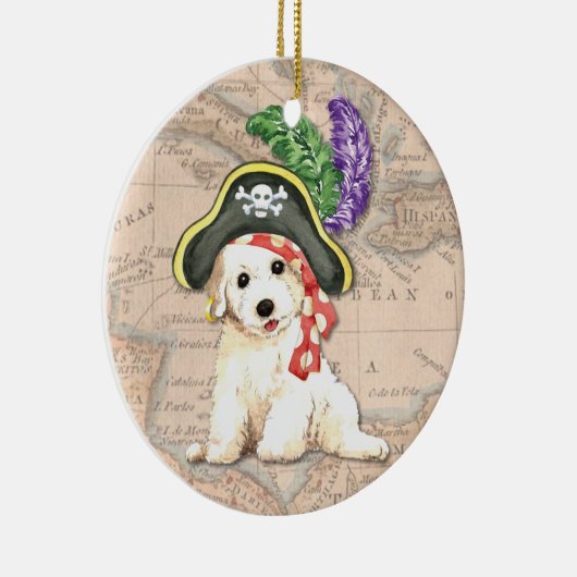 Bichon Frise Pirate Keramisch Ornament (Rechts)