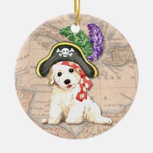 Bichon Frise Pirate Keramisch Ornament (Voorkant)