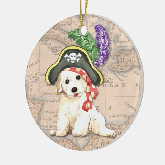 Bichon Frise Pirate Keramisch Ornament (Links)