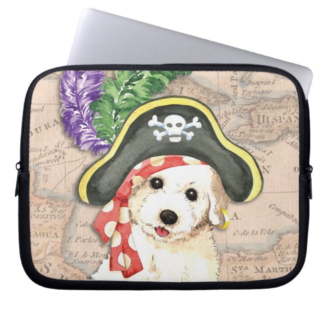 Bichon Frise Pirate Laptop Sleeve (Voorkant)